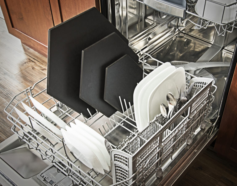 epicurean-serving board-display hexagon series-slate-dishwasher